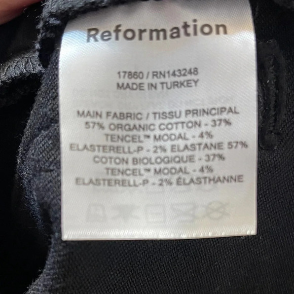 Reformation‎ Harper High Waist Cropped Jean 26 Black Skinny Sustainable Organic - Picture 7 of 12
